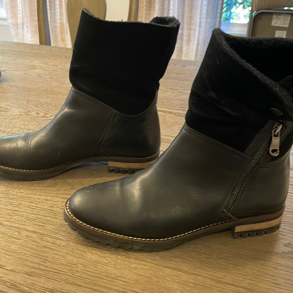 Fabianelli italian leather boots with shearling interior size 8